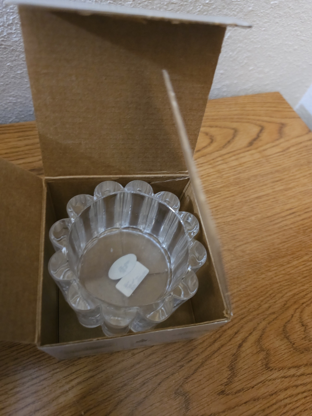 NIB Partylite Delphi Pillar Candle Holder 24% Full Lead Crystal